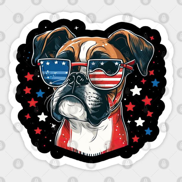 Boxer 4th of July Sticker by JayD World